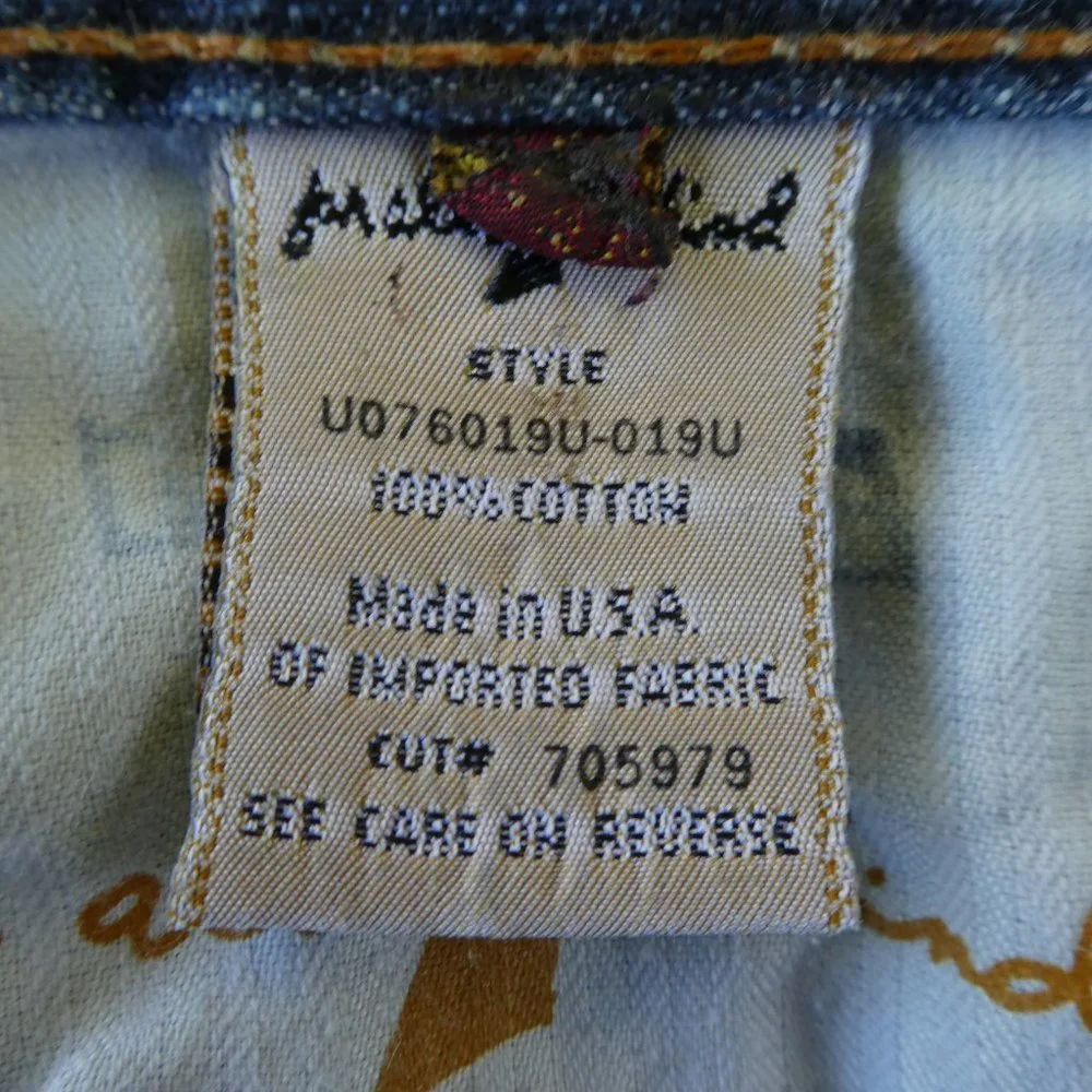 7FAM USA Cutoff Shorts Mid Rise Blue Cotton Denim 30 Waist